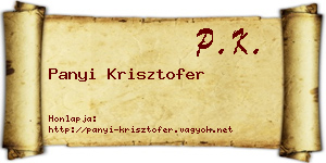 Panyi Krisztofer névjegykártya